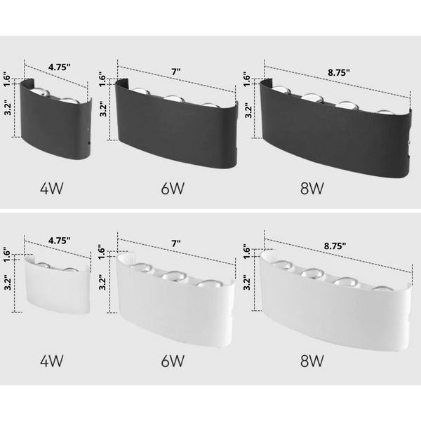 Veena Outdoor LED Wall Light Dimensions