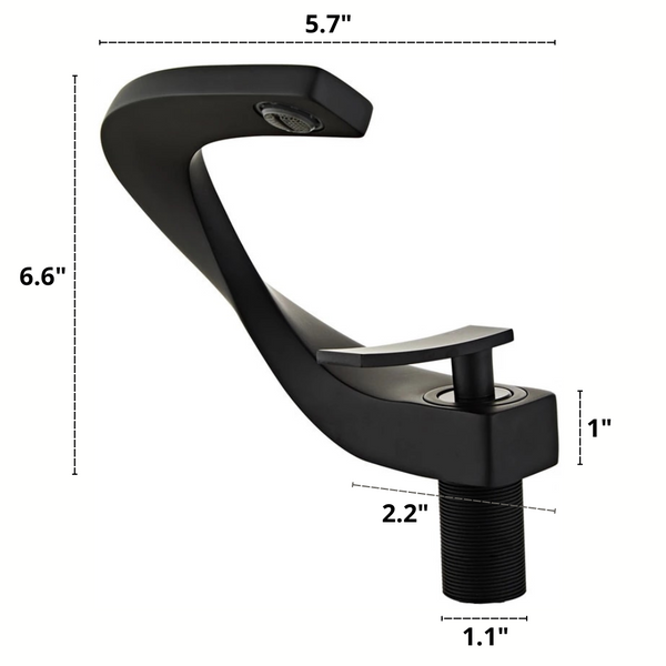 Vern modern single handle bathroom faucet dimensions