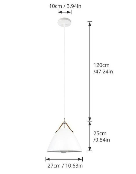 Rustic Leather Strap Pendant Light Dimensions